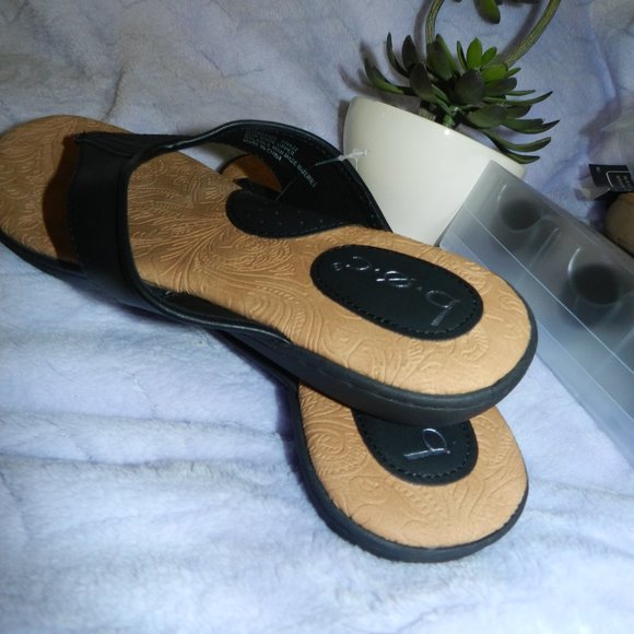Boc Leather Cushioned Comfort Slide on Sandals Black & Yellow Poppy NEW/NWT! - Picture 10 of 15